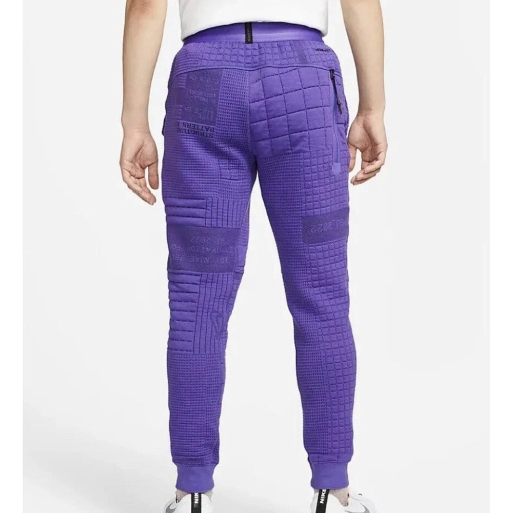 Nike Tech Pack Therma-FIT ADV Purple Grid Knit Joggers Men's Large streetwear - Picture 2 of 13